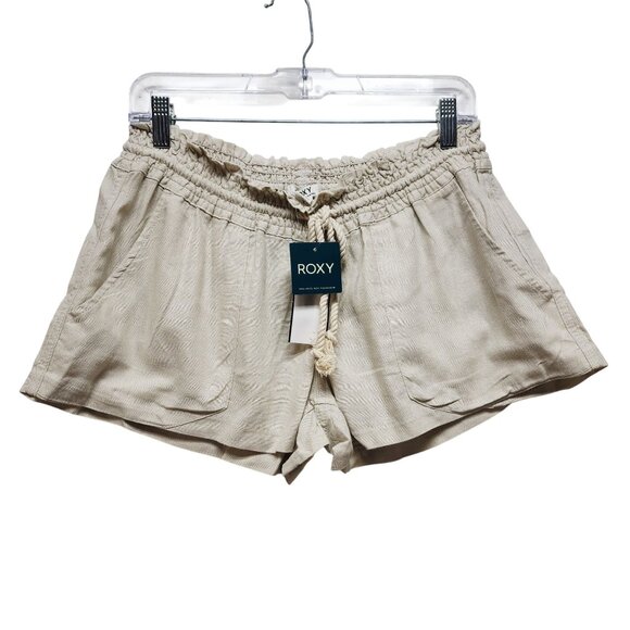 Roxy Womens Linen Blend Stone  Shorts Size XL Beige - Picture 1 of 7